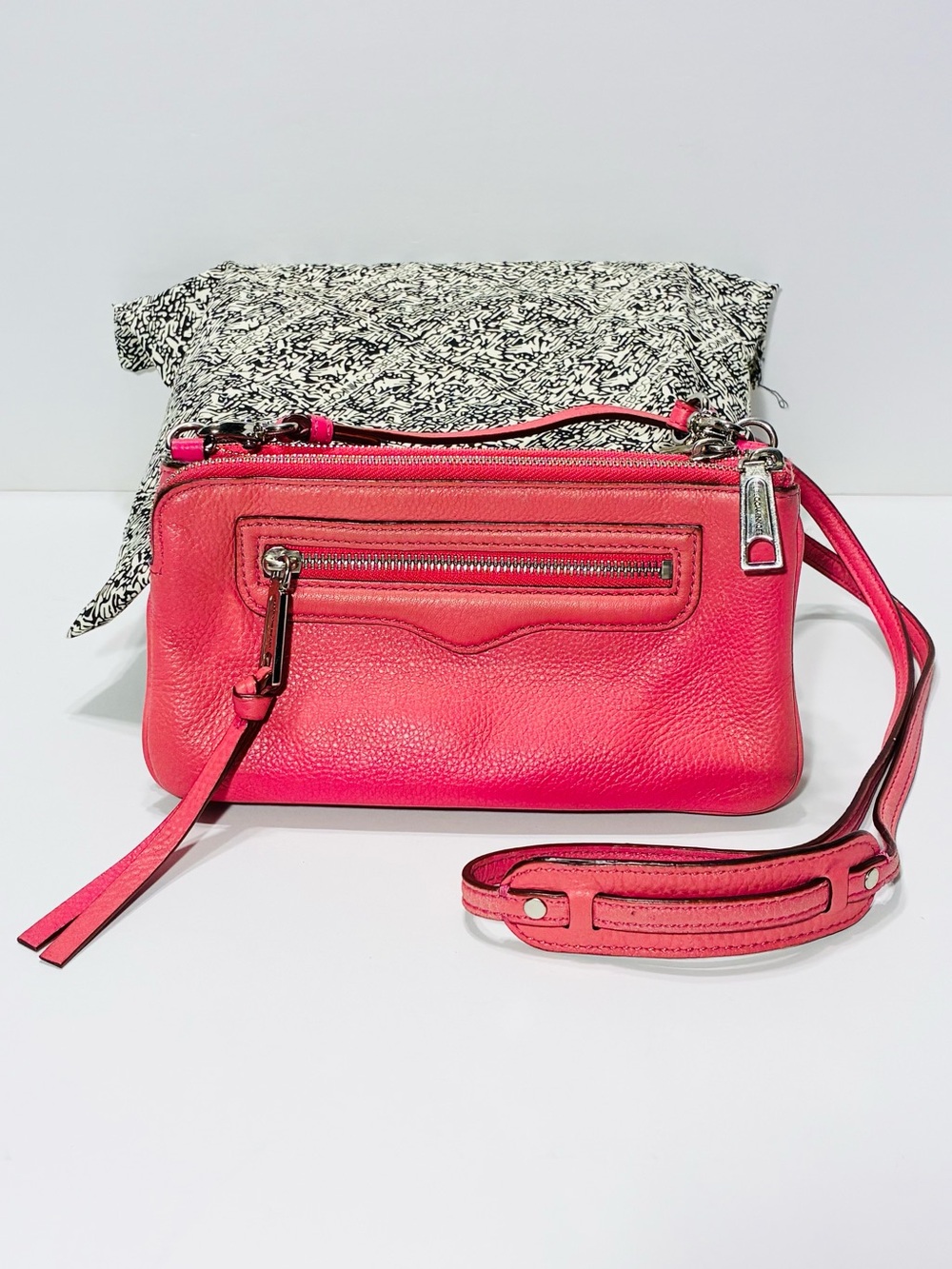 Rebecca Minkoff 3-in-1 Modular Pink Leather Crossbody Bag w/ Dust Bag 9x5